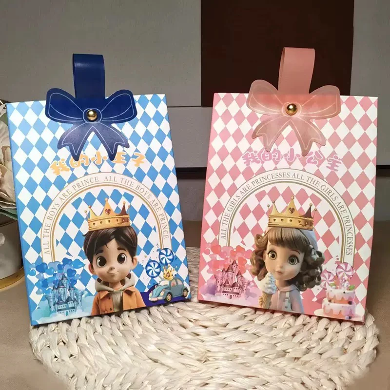 批发宝宝周岁满月喜糖盒子伴手礼盒高级感小孩生日手提礼品盒