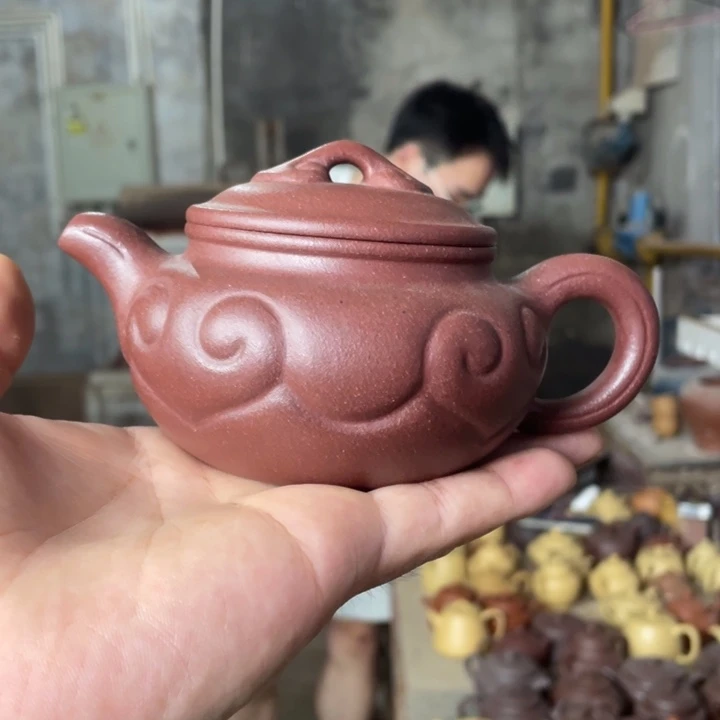 紫砂紫砂仿古如意。底槽清（全手