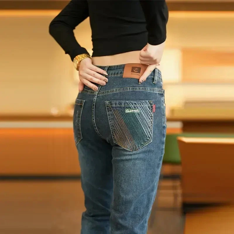 【专柜轻奢】2025春季新款男士牛仔裤潮流百搭修身直筒简约舒适长裤