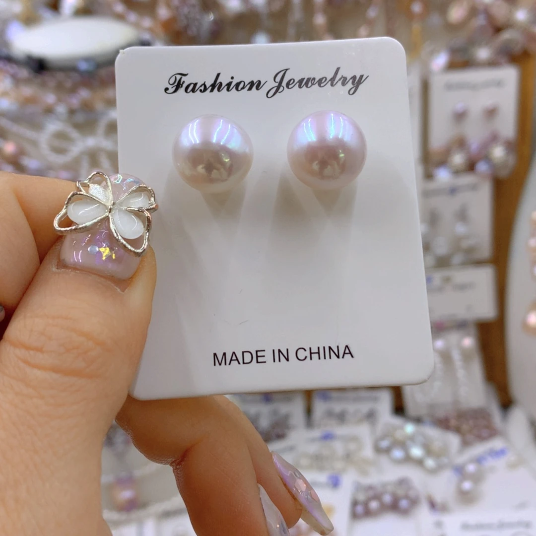 淡水珍珠耳饰银S925镶嵌