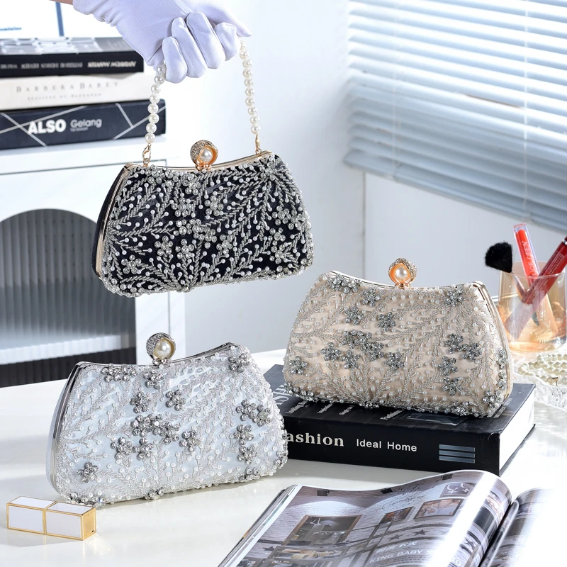 轻奢珠绣晚宴手拿包女名媛高级感礼服搭配手包水钻旗袍气质手拎包