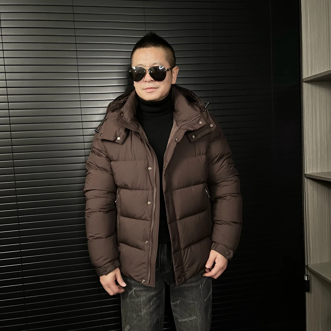 【轻三防高充绒】冬季保暖男士轻奢欧货超轻连帽白鸭绒外套