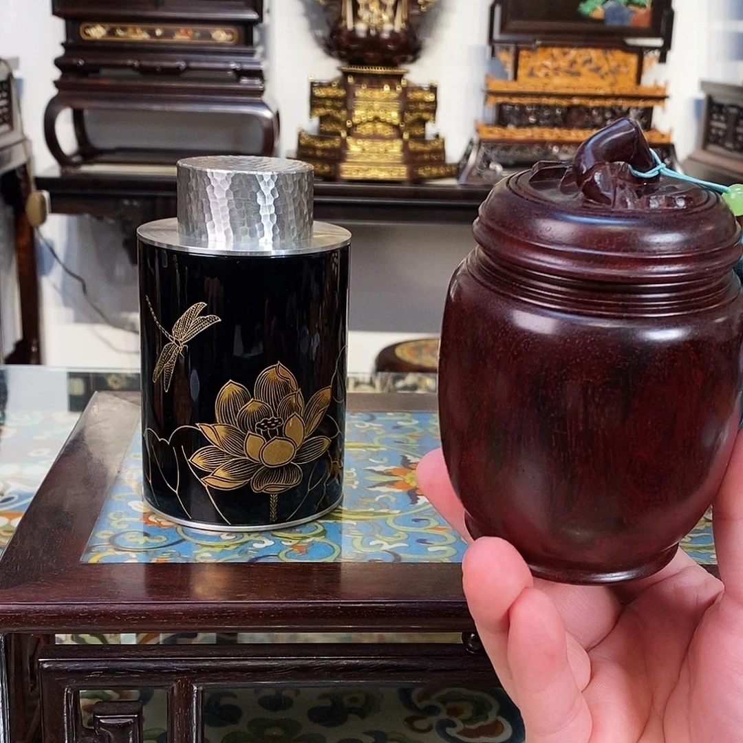 成套家具紫檀木类小叶紫檀茶叶罐