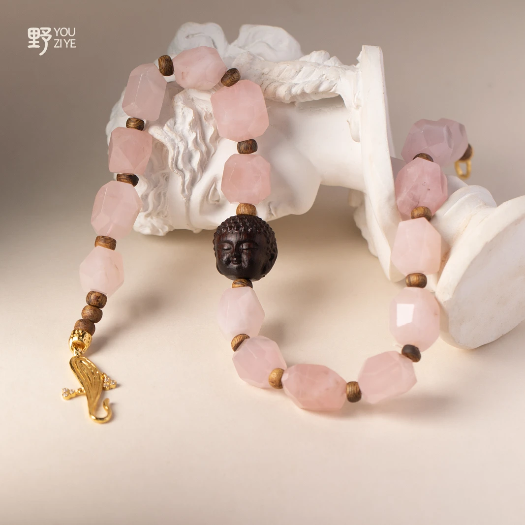 由子野【宁做我】 粉晶佛头项链 925银