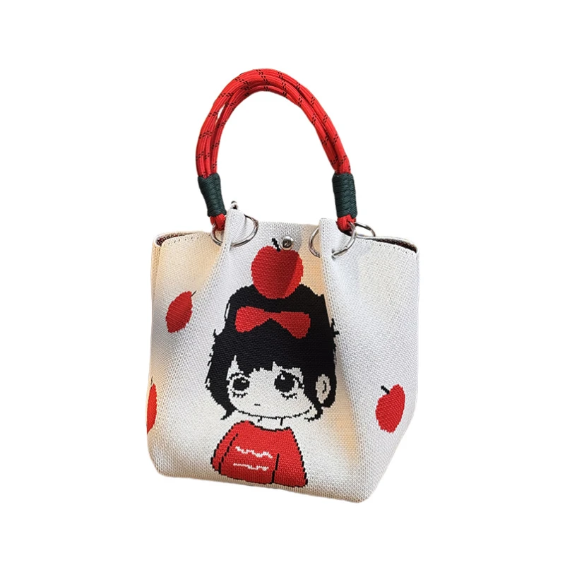 包包针织手拎包小众设计水桶包托特包手提包上班百搭编织便携袋子