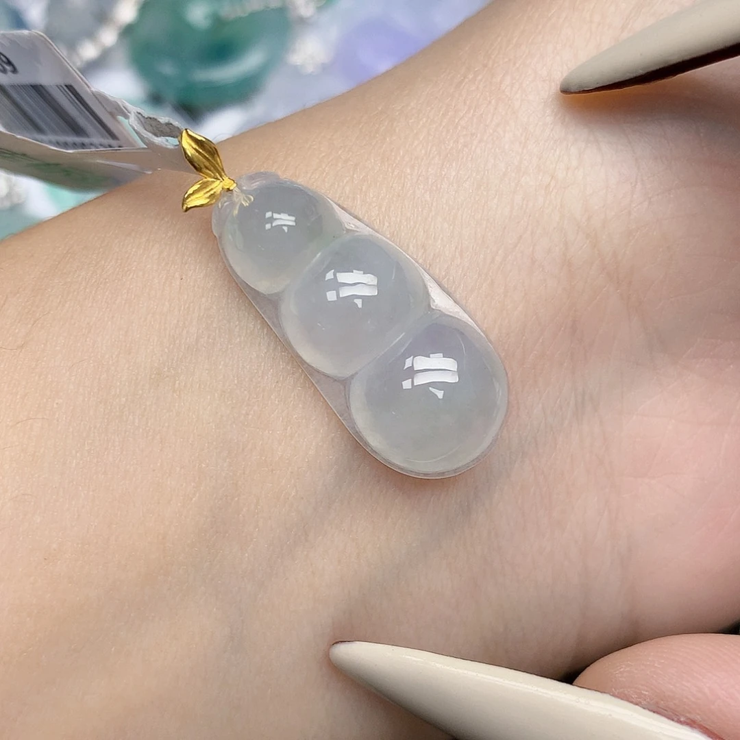 翡翠18K金镶嵌颈饰天然缅甸翡翠a货百元以上9元证书费自理