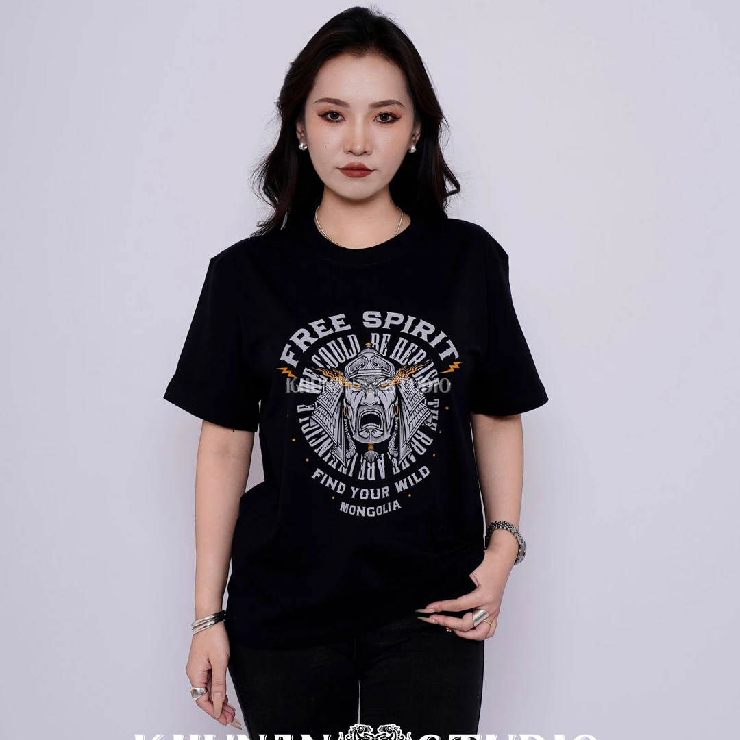 【忽纳】清库存（不退换）圆形勇士头像情侣秋冬国潮运T恤