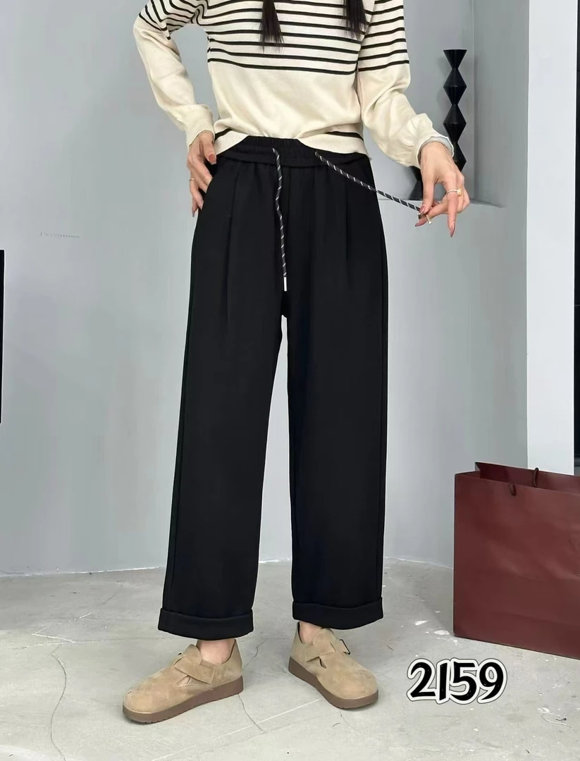 【锦衣服饰】YY 2159 2160抽绳休闲卷边奶奶裤