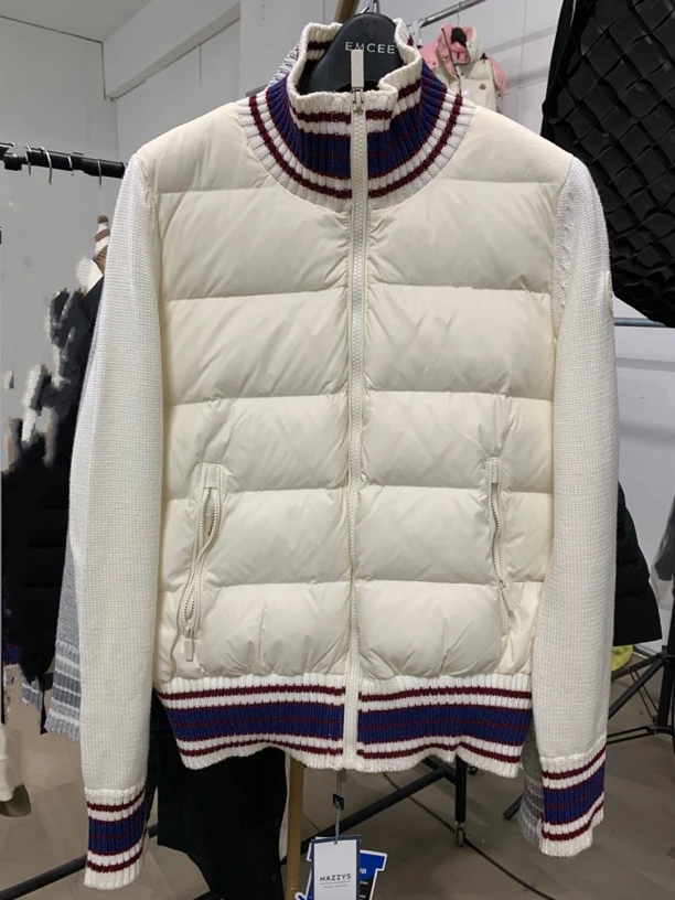 女款针织袖棉服外套