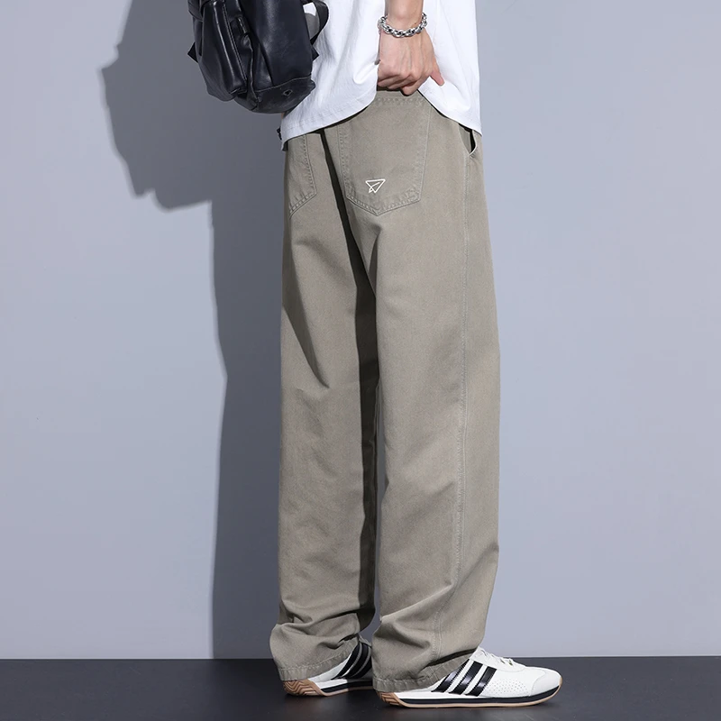 Kuvine2025春季新款休闲外穿裤子宽松直筒时尚百搭美式阔腿男长裤
