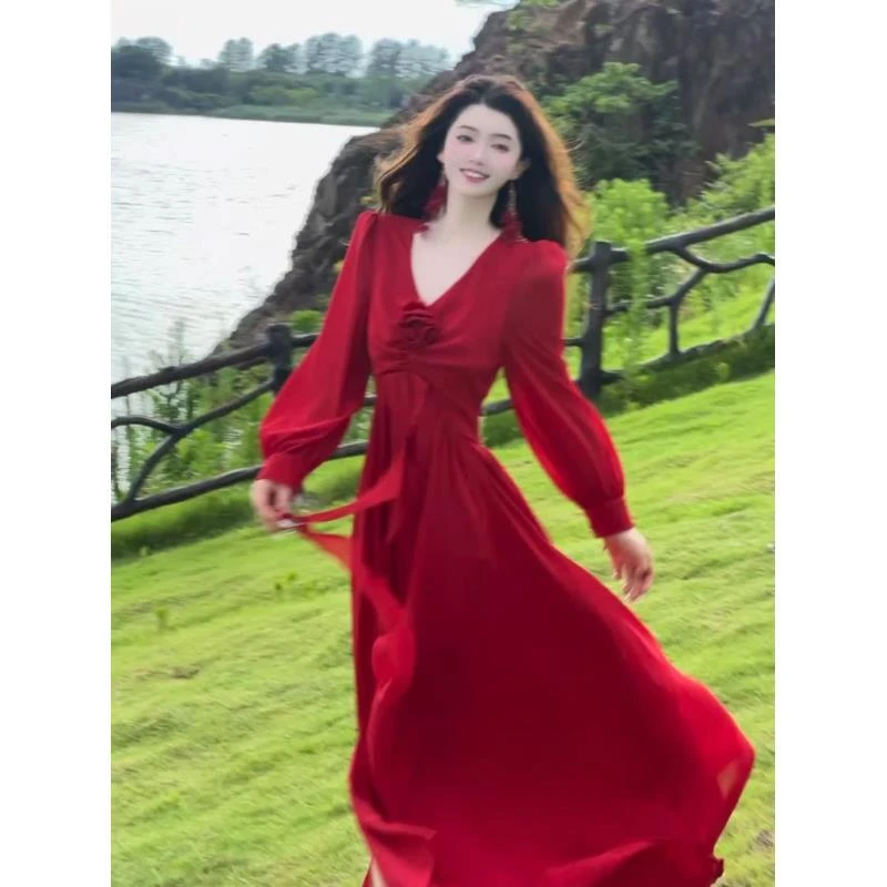 百亿【彩虹之歌+运补6】  优雅气质绝美度假感透气防晒度假感连衣裙