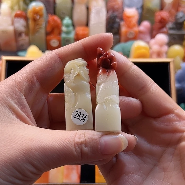 寿山石印石啾****财手工定制1.5厘米