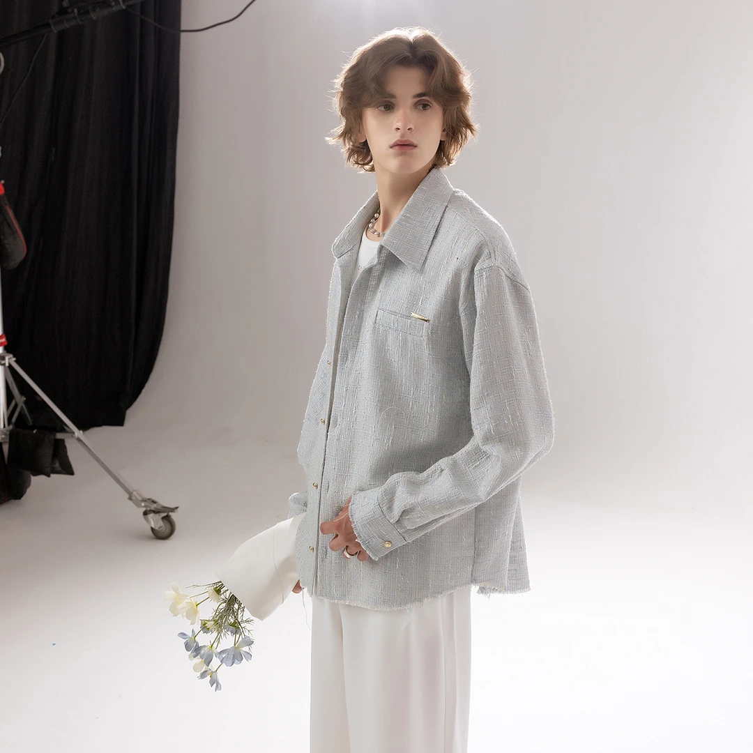 CHOR 复古小香风衬衫翻领夹克外套秋季2025新款美式工装潮牌上衣