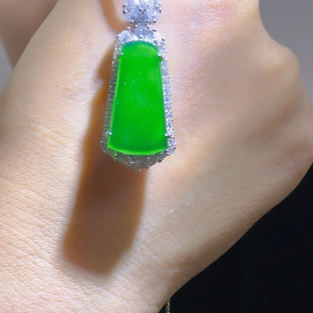 翡翠银S925镶嵌吊坠(不含链)