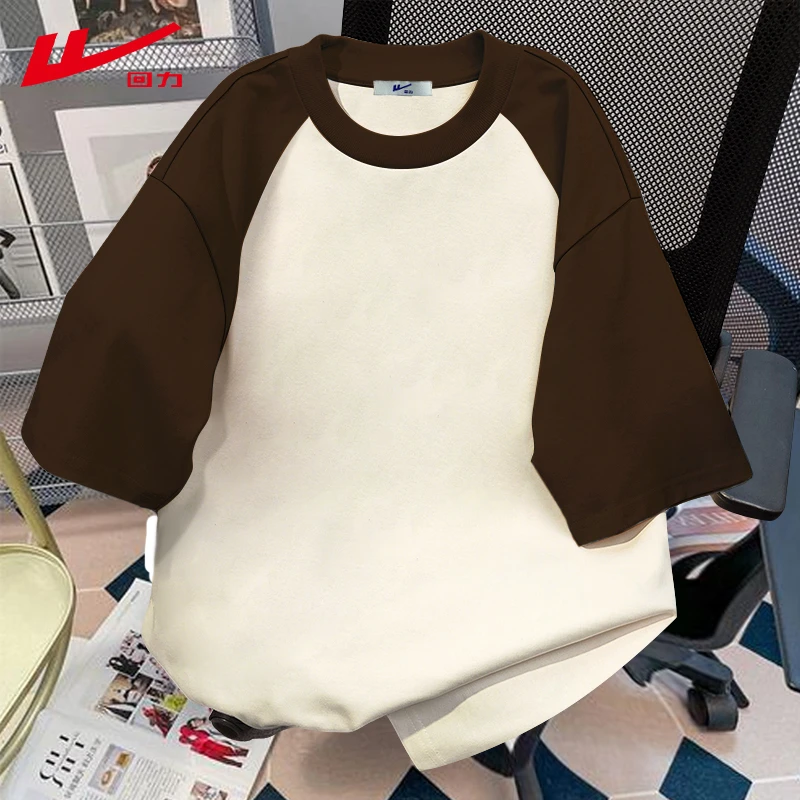 回力短袖t恤女夏季2025新款插肩袖宽松设计感辣妹多巴胺夏装上衣