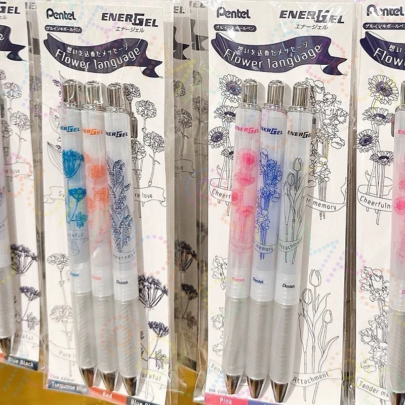 日本pentel派通新款花语限定中性笔迷雾中性笔彩色