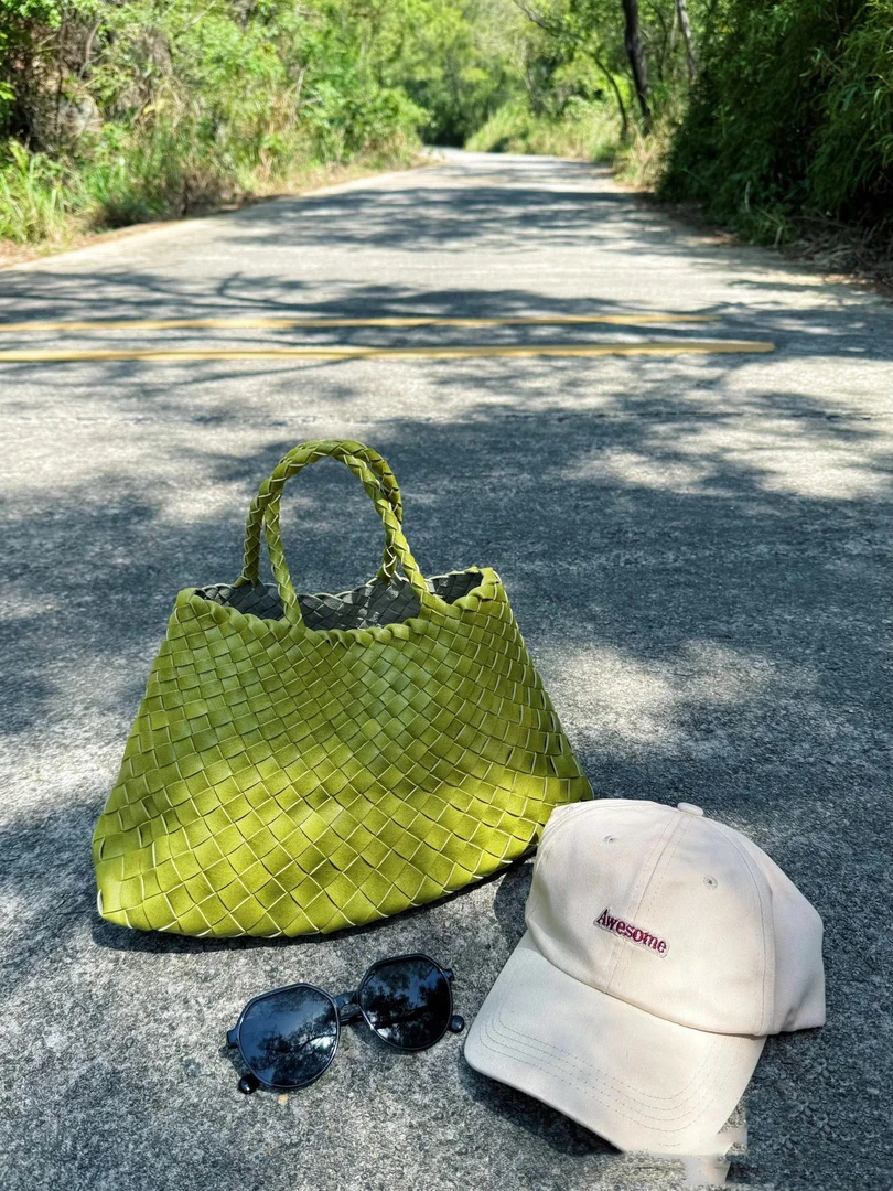 法式复古手工编织包包女百搭小众中古手提包菜篮子包大容量托特包