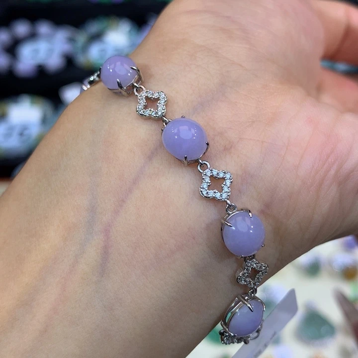 银S925镶嵌手链翡翠翡翠