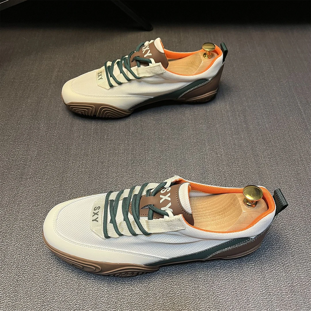 男鞋2025夏季透气时尚休闲鞋男士网面潮鞋百搭软底韩版低帮小白鞋