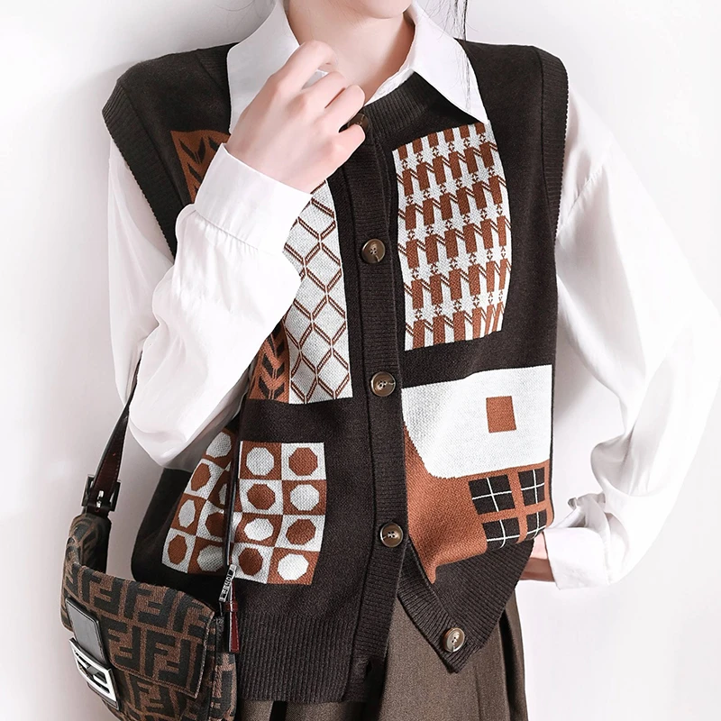 【欧蔓依】 OMYB1074羊毛提花马甲背心