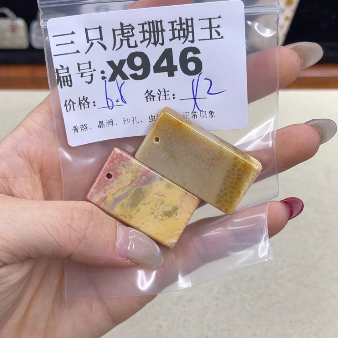冰***点硅化珊瑚（珊瑚玉）h银S925镀金镶嵌