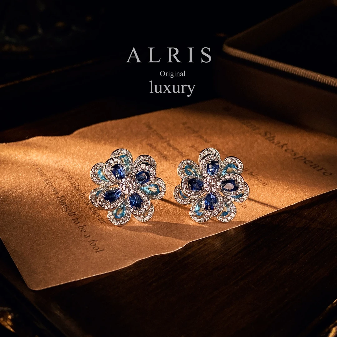 A4046【青出于蓝】S925银针新款小众气质轻奢耳钉明星同款耳饰