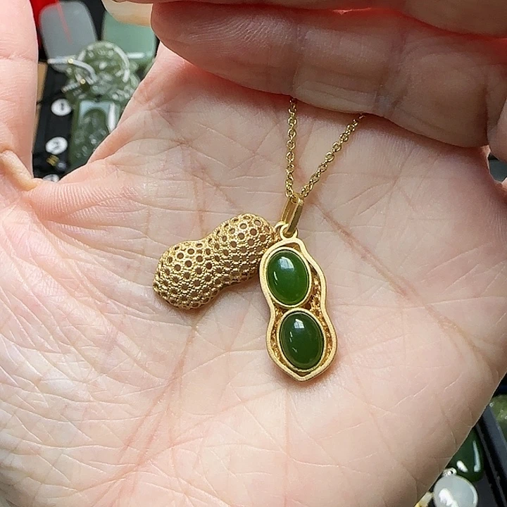 和田玉银S925镶嵌吊坠(赠链)