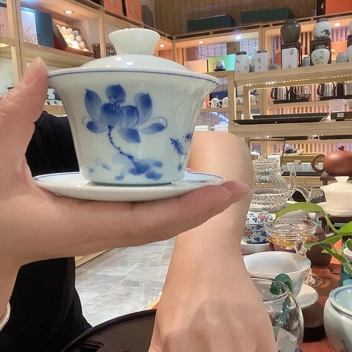 青瓷盖碗瓷碗盖碗茶