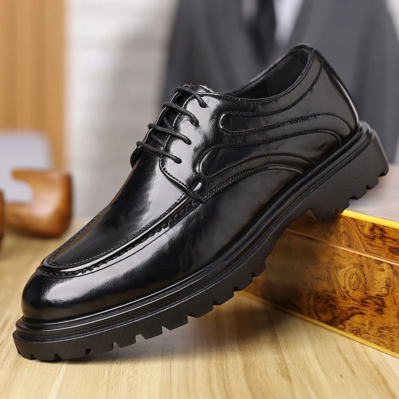 男鞋夏季新款商务百搭正装系带透气休闲皮鞋8689