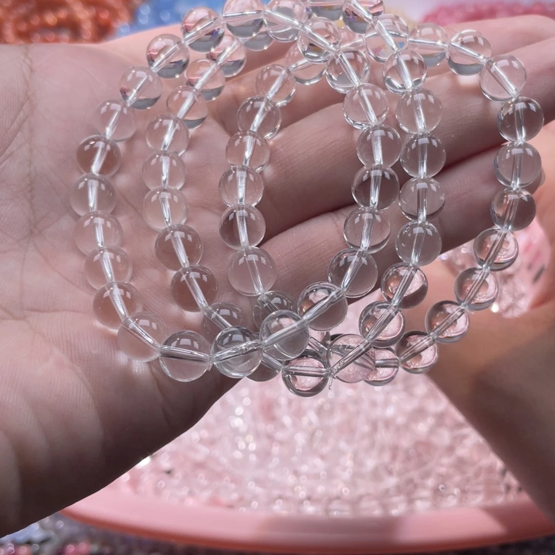 未镶嵌手链烟晶白水晶双a