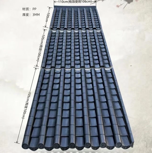 加厚增韧屋面瓦1米连接瓦屋顶防漏雨搭瓦无缝衔接仿古屋檐树脂瓦