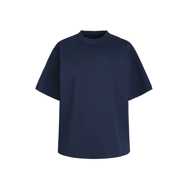 小个子短款短袖T恤男夏季2025新款宽松短宽时尚休闲纯色打底衫