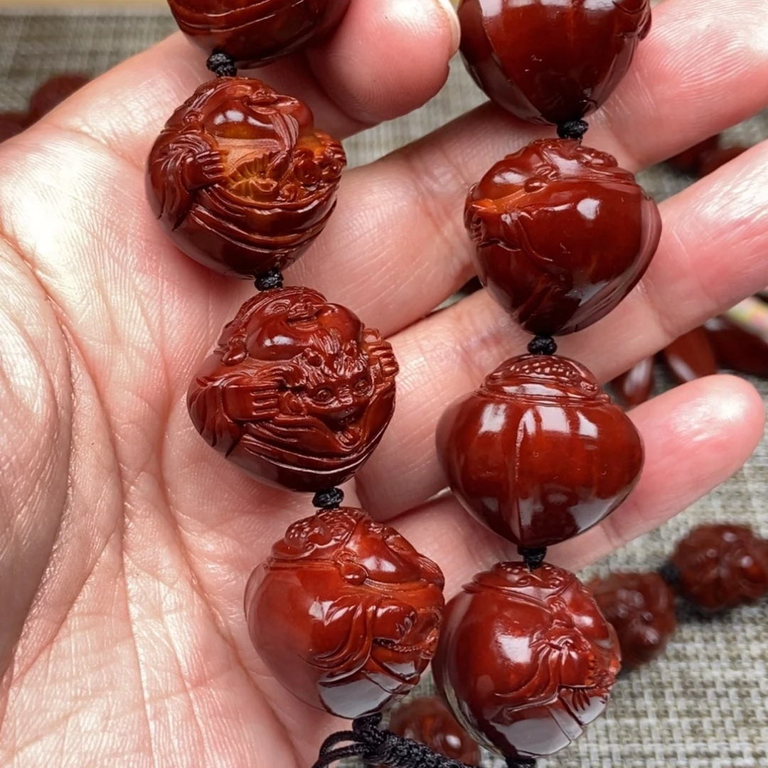 小***生橄榄核吊坠财神25