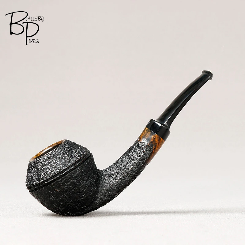 丹麦大师巴勒比 Kurt Balleby 喷砂牛头微弯 手工石楠木烟斗