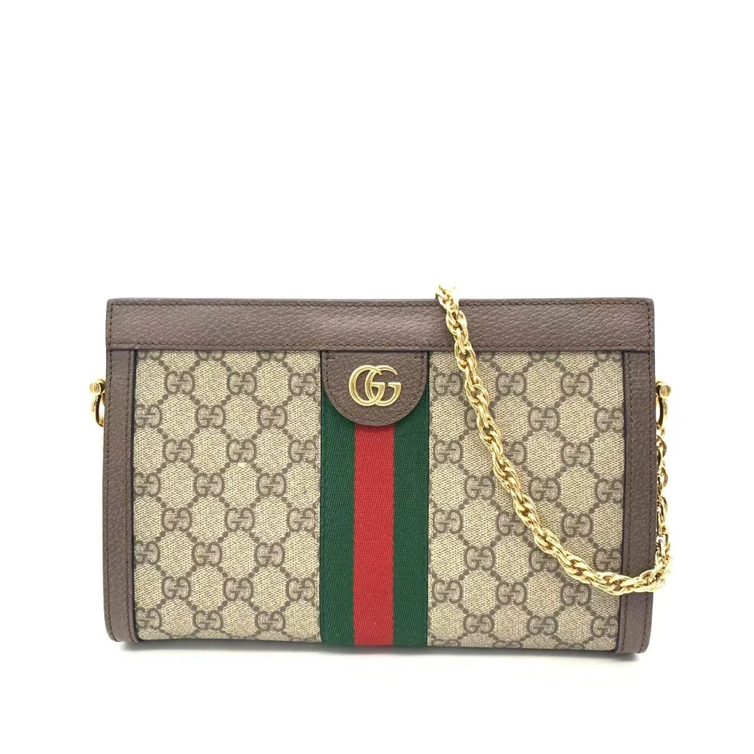 99新 GUCCI/古驰 【安则专属】老花op小号夹子包