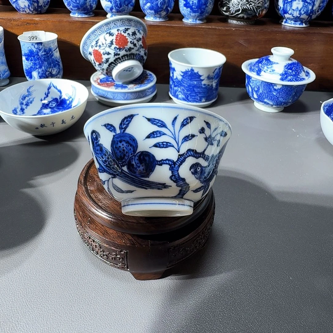 泥塑主人杯手工手绘瑕疵