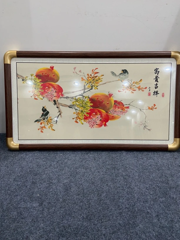 A107《富贵吉祥》68*38装饰画木框客厅卧室挂画