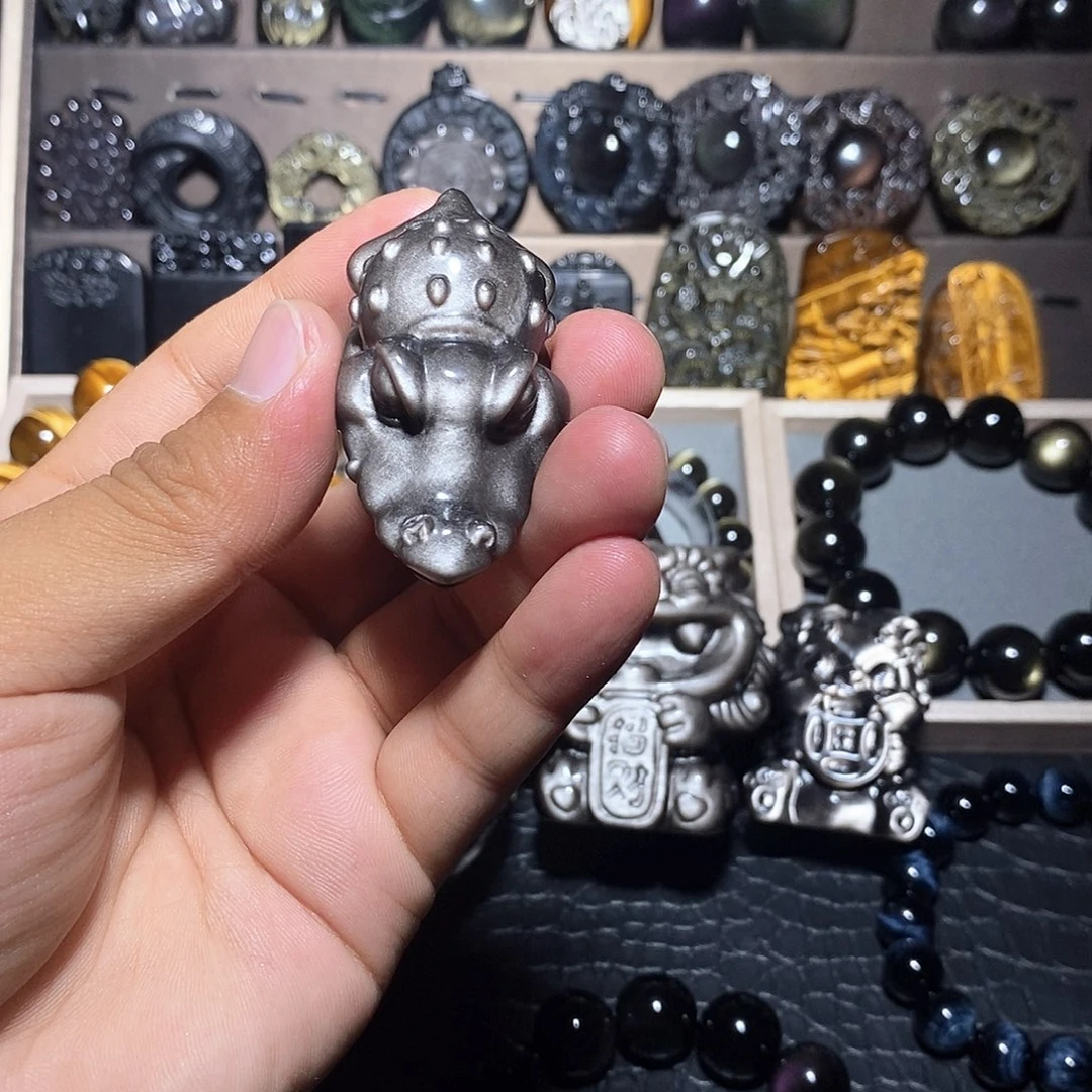 黑曜岩未镶嵌手链