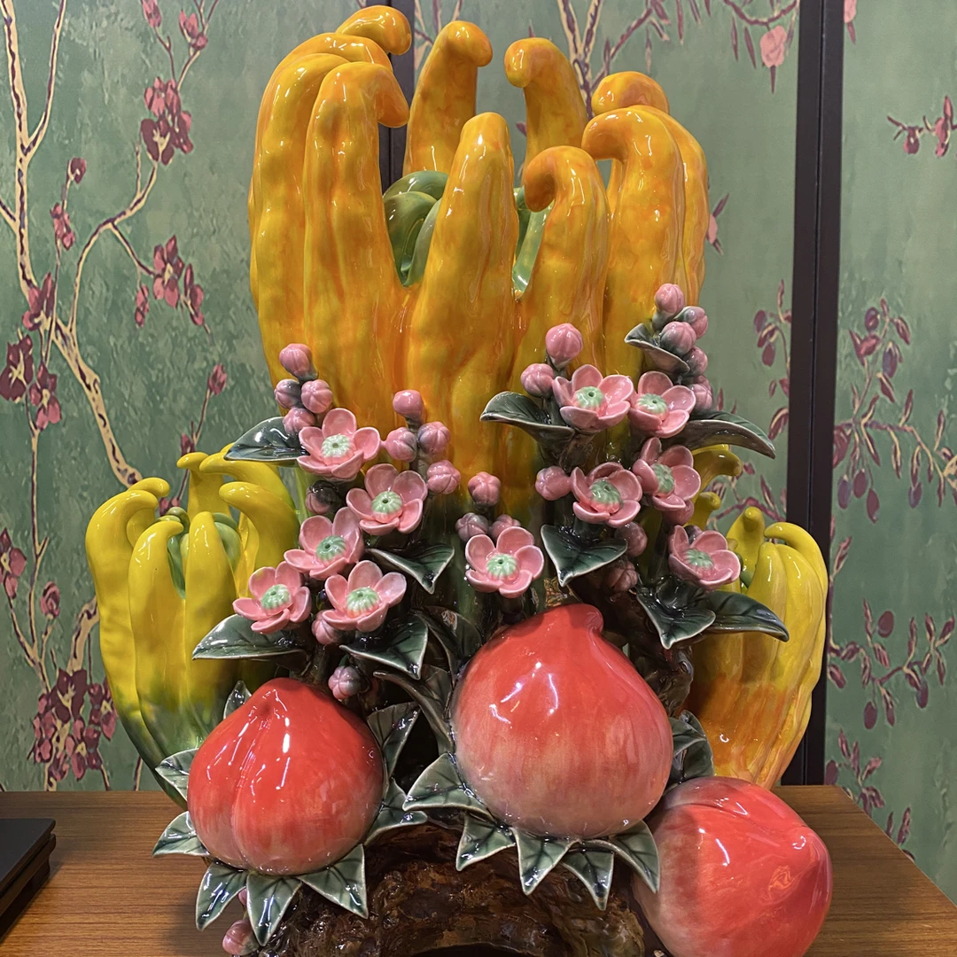 《得心应手》石湾纯手工陶瓷家居摆件适合/客厅/玄关/会所长36高52