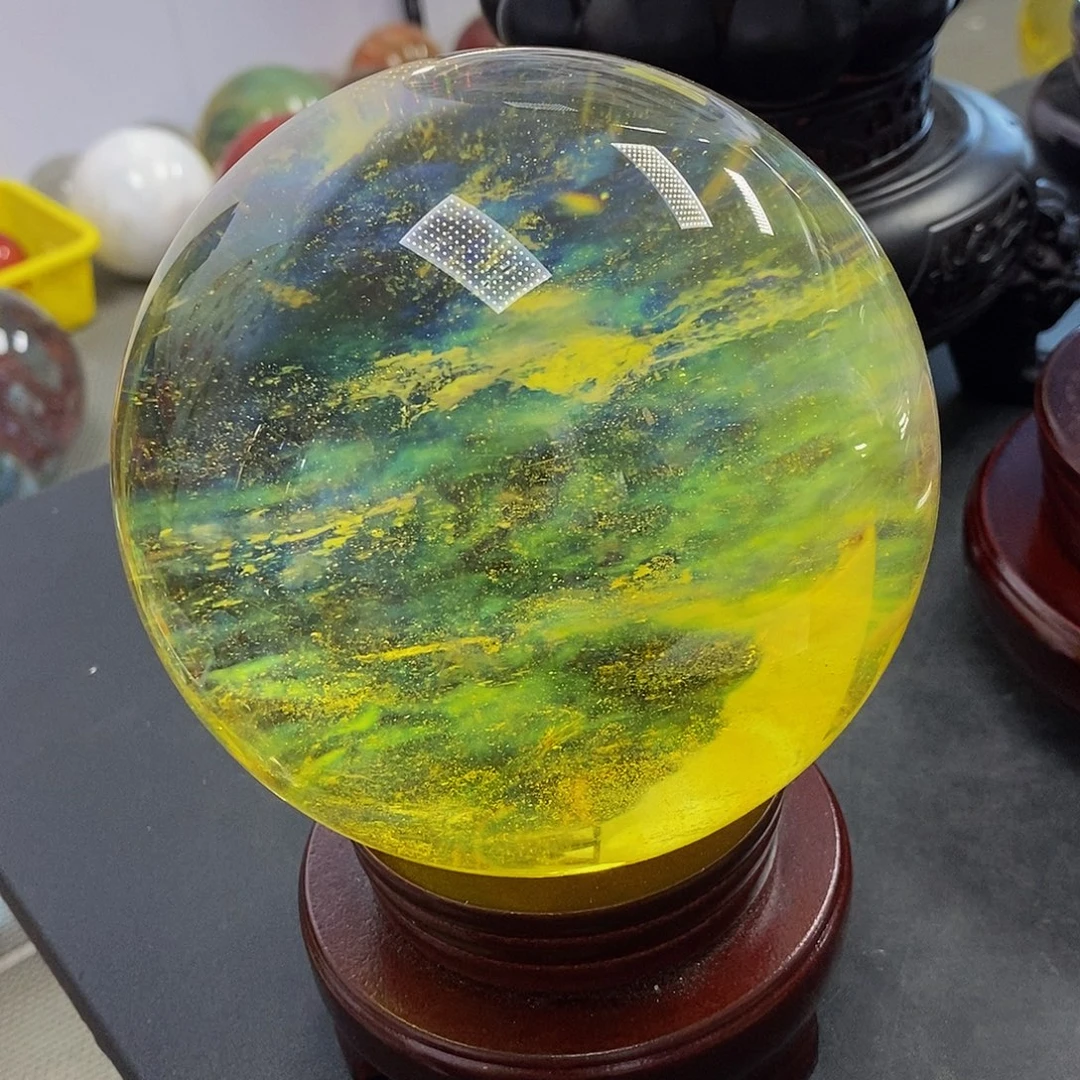 李***铭石材12厘米黄水摆件