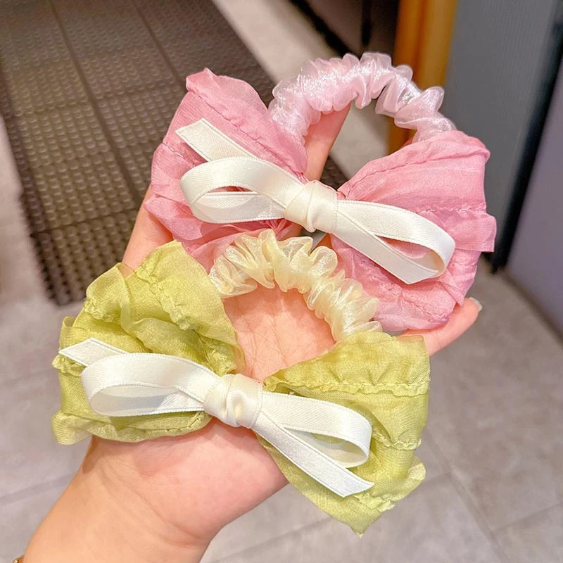 气质发绳超仙圈新款不伤发发饰材质布艺女童头绳丸子蝴蝶结时尚