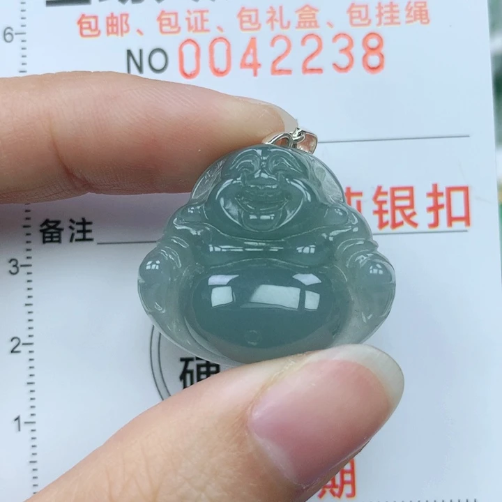 翡翠颈饰银S925镶嵌天然翡翠a货