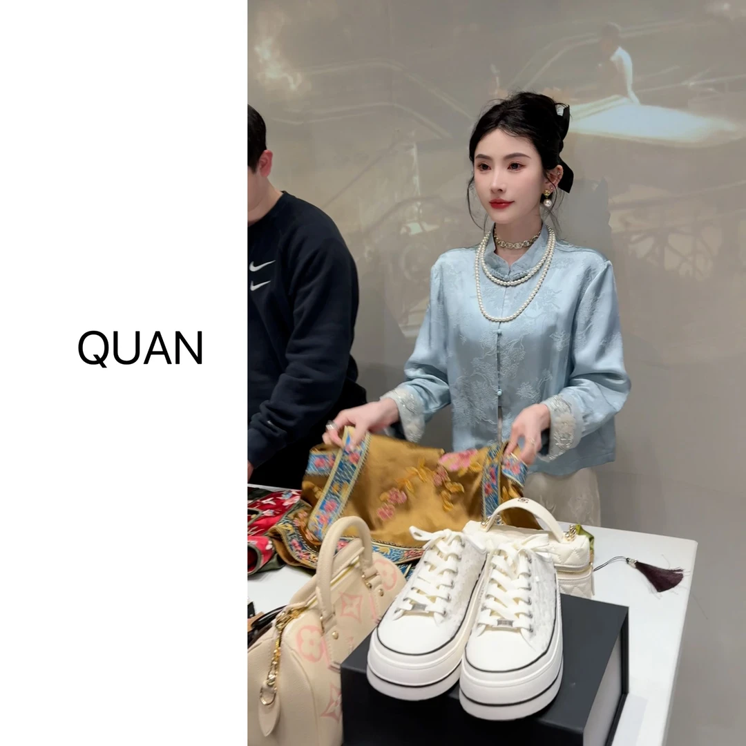 凤起玉鸣【春意盎然】新中式轻奢时尚人丝春季中国风气质短款外套