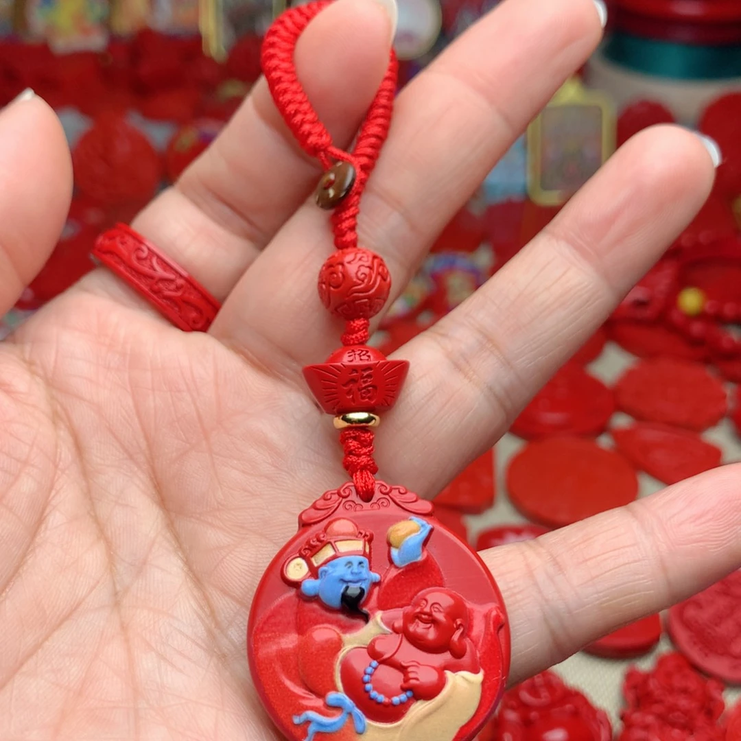 天然辰砂工艺品朱砂钥匙扣