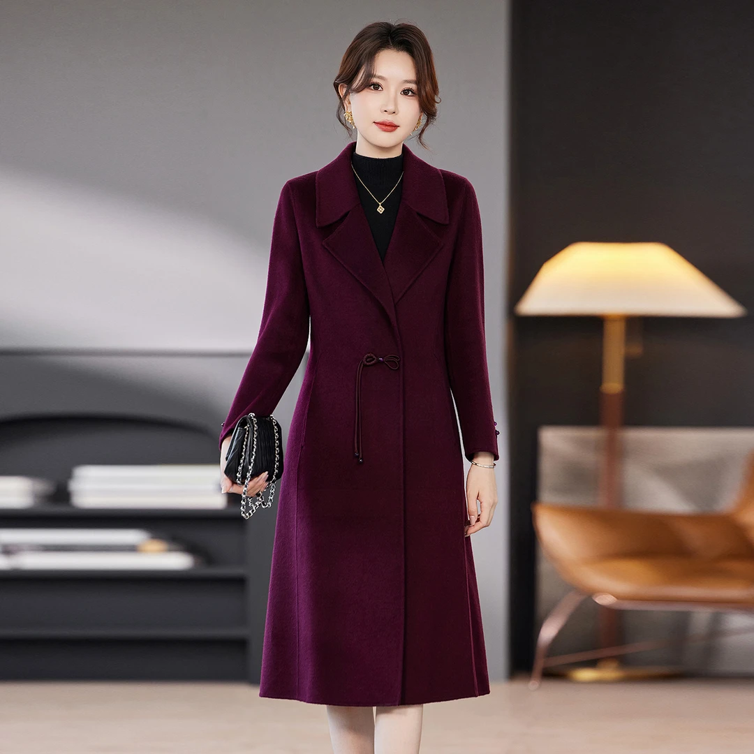 柏菲妮时尚双面羊绒大衣外套女装2025新款秋冬爆款高端气质显瘦潮