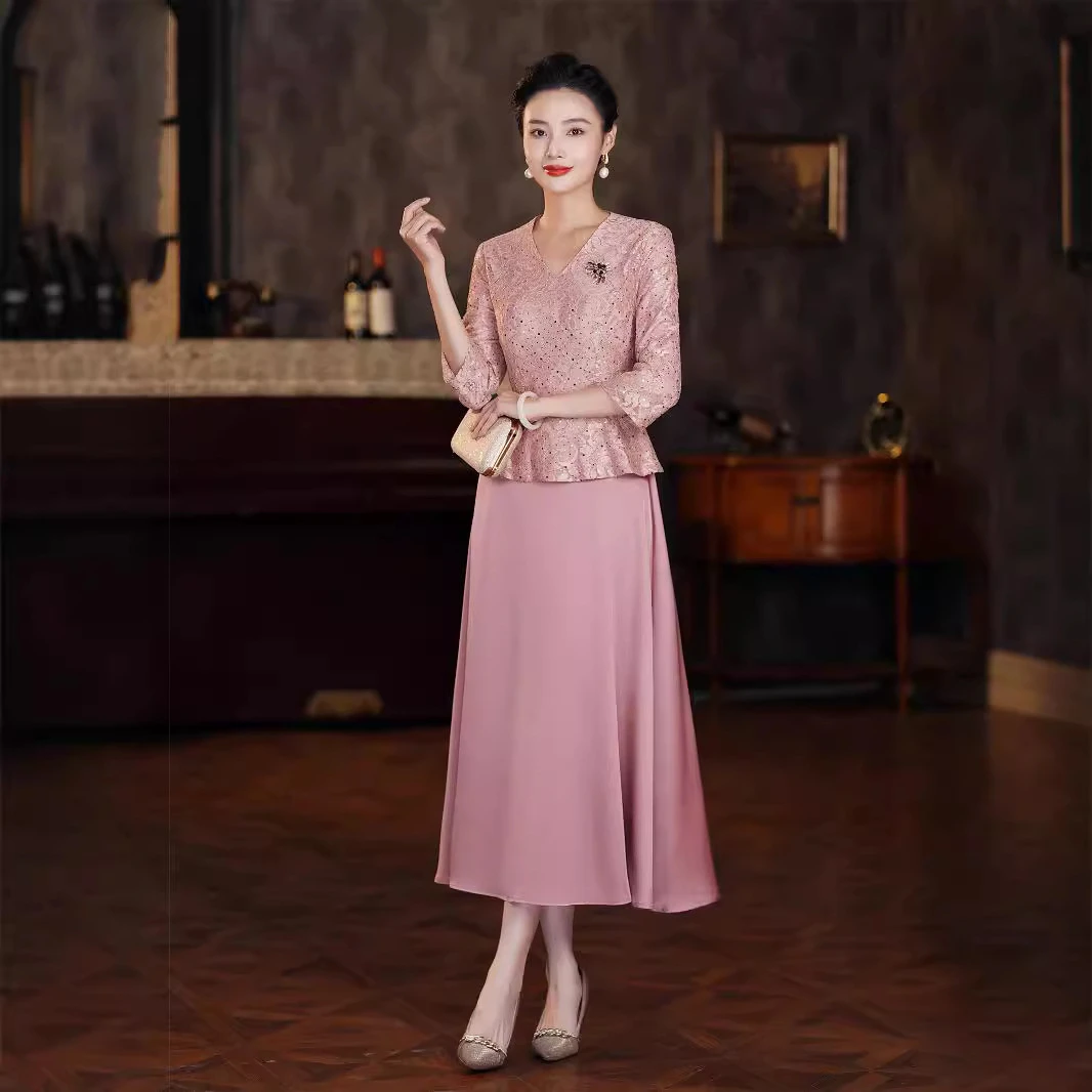 可穿春夏平时连衣裙结婚婚宴高端2024妈妈礼服新款喜婆婆长款