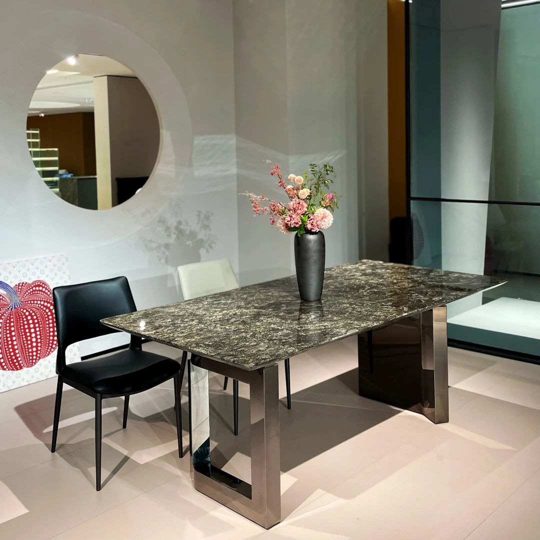 【芬迪脚铂金钻餐桌北欧】别墅简约创意长方形芬迪脚极简奢石轻奢