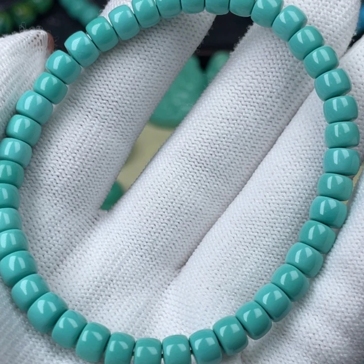 高瓷蓝绿6mm直切单圈