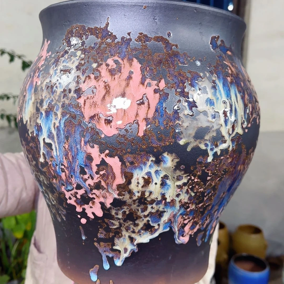 三***干花盆紫砂高31口25