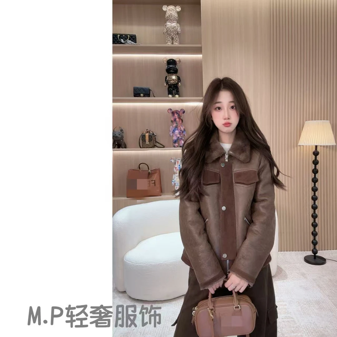 萍宝宝 | MP小正肩  翻领时尚经典宽松棕色外套